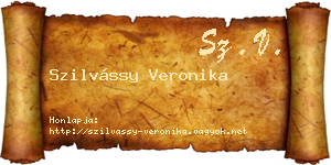 Szilvássy Veronika névjegykártya
